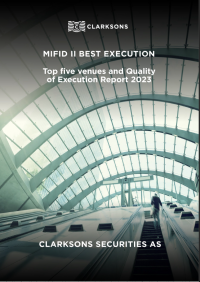 Front Page of Best execution report